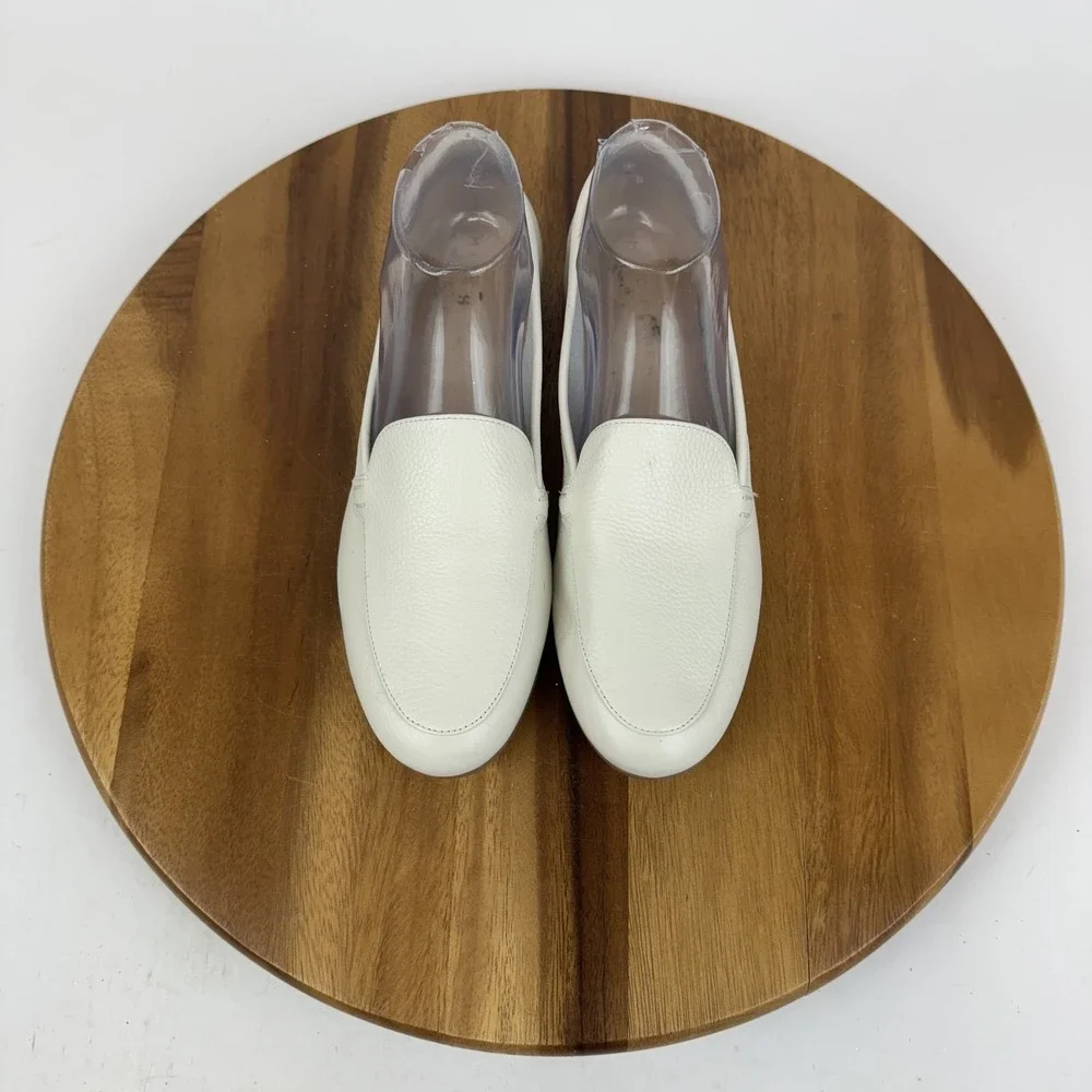 Womens Marc Fisher Docida White Leather Comfort Casual Loafers Size‎ 8.5 M GUC